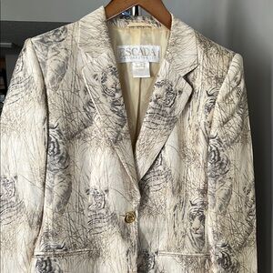 Escada Beige Animal Print Blazer